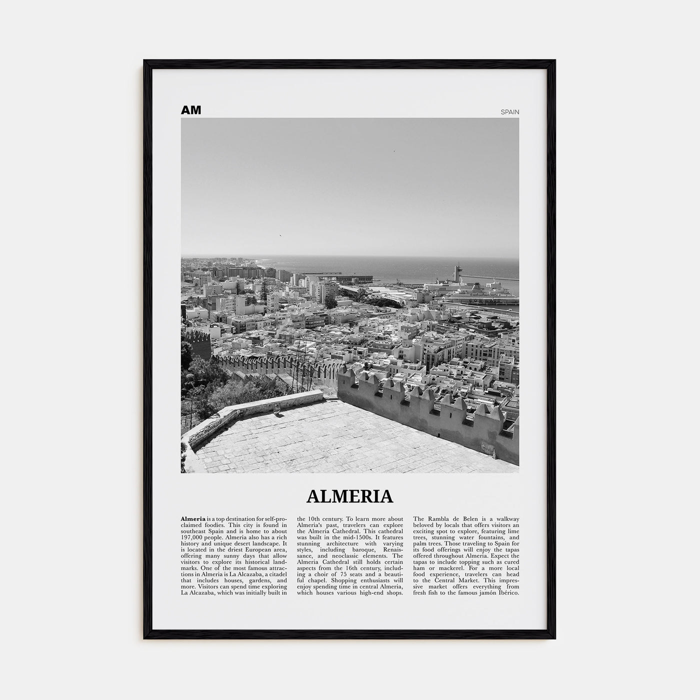 Almeria Travel B&W Poster