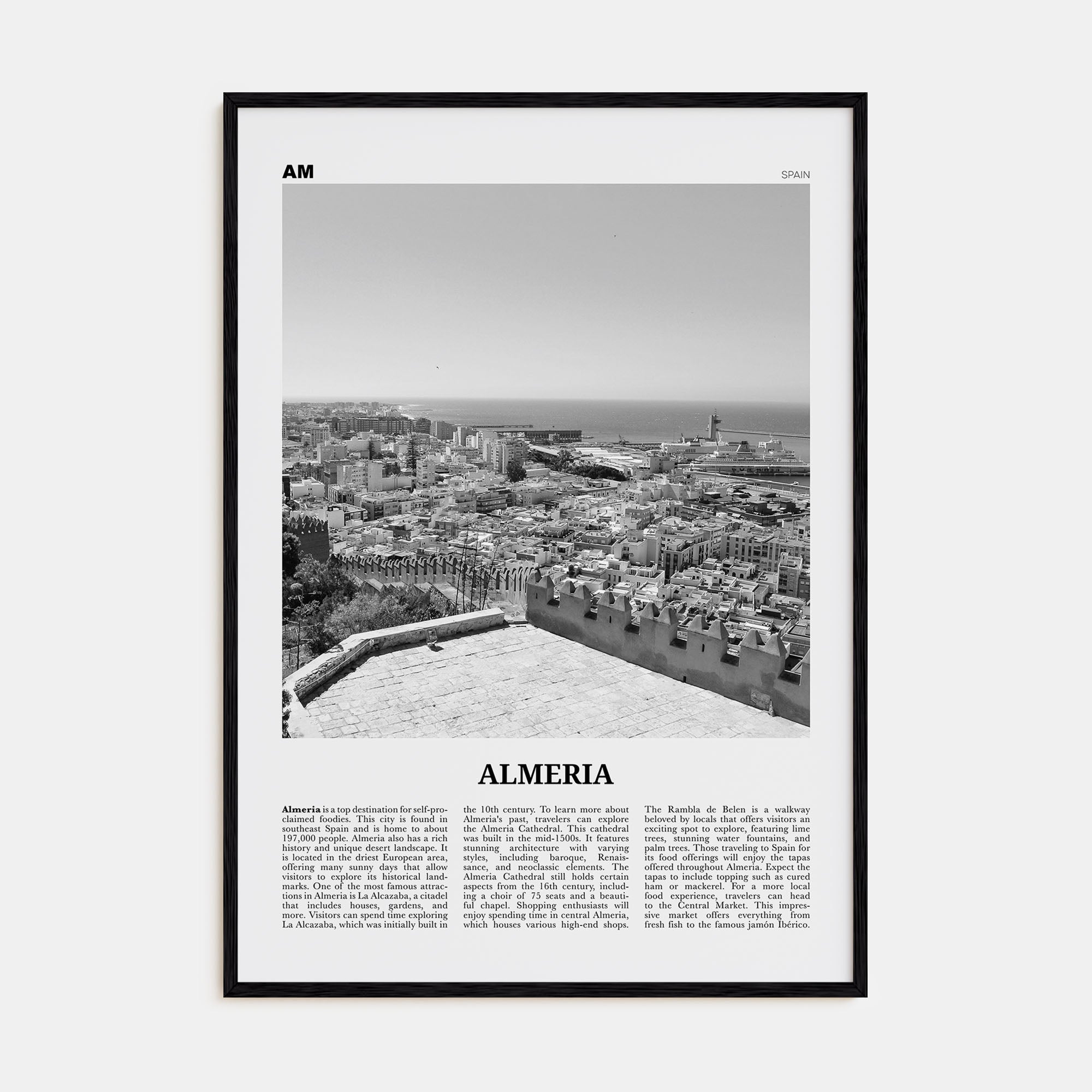 Almeria Travel B&W Poster