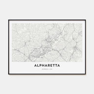 Alpharetta Map Landscape Poster