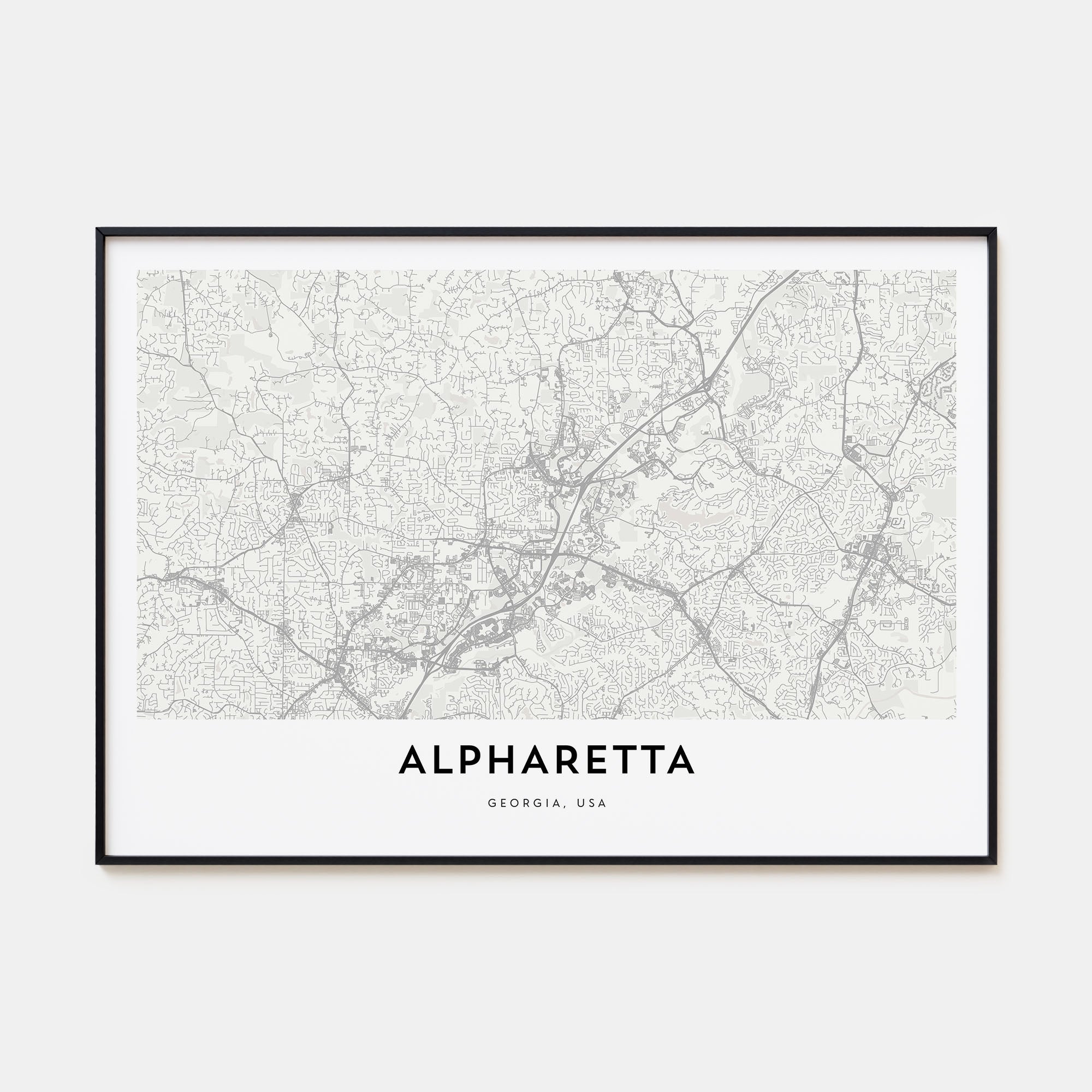 Alpharetta Map Landscape Poster