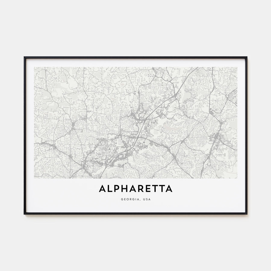 Alpharetta Map Landscape Poster