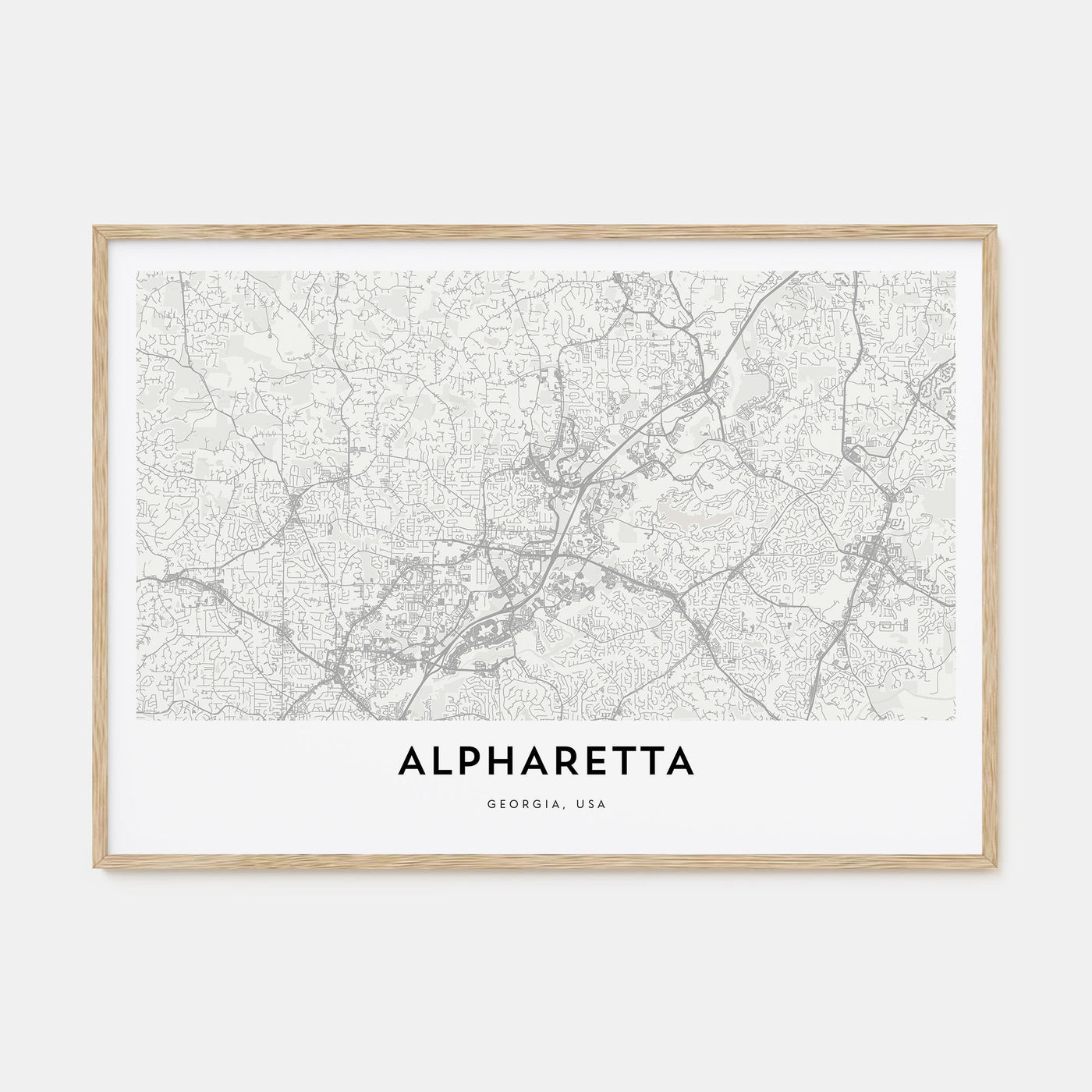 Alpharetta Map Landscape Poster