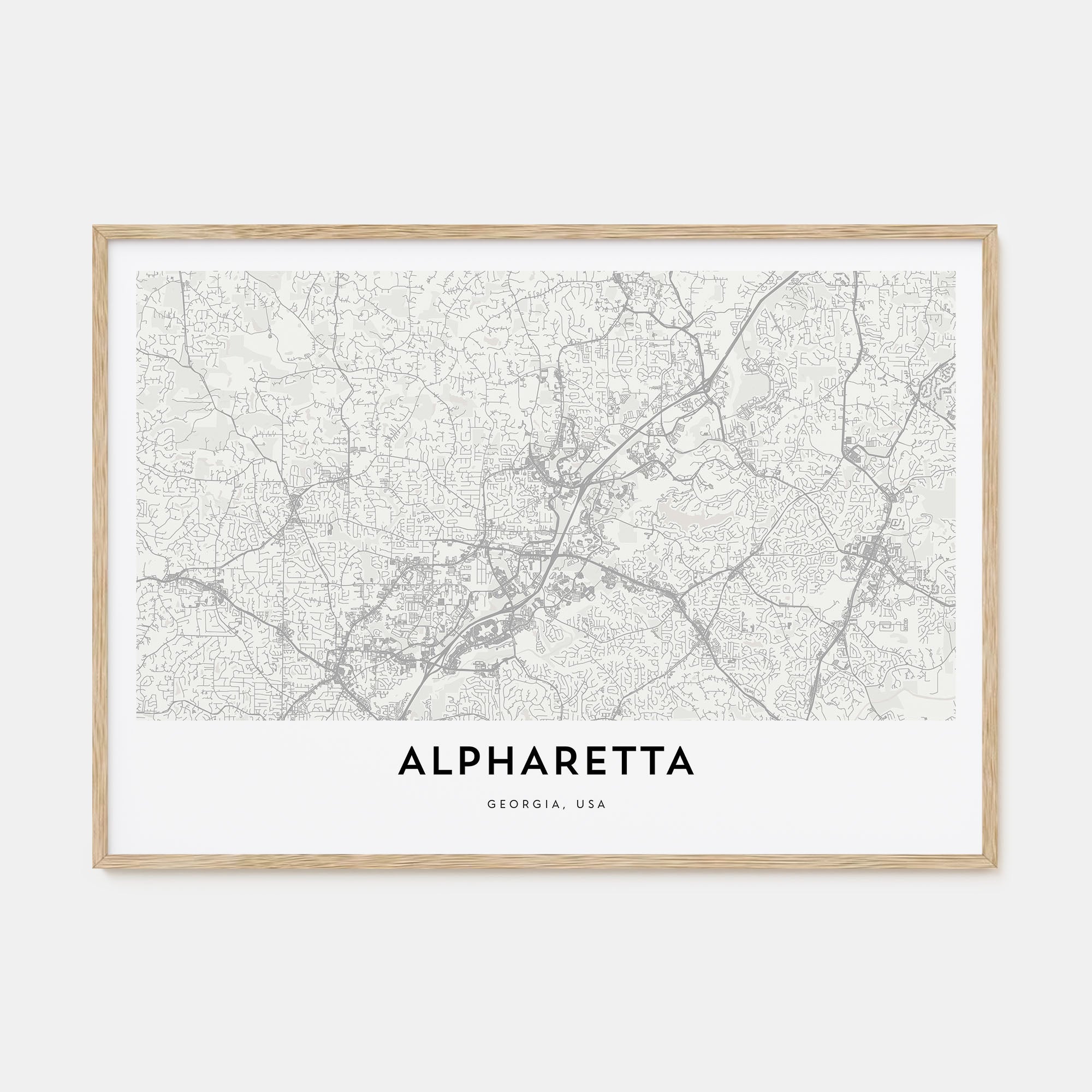 Alpharetta Map Landscape Poster
