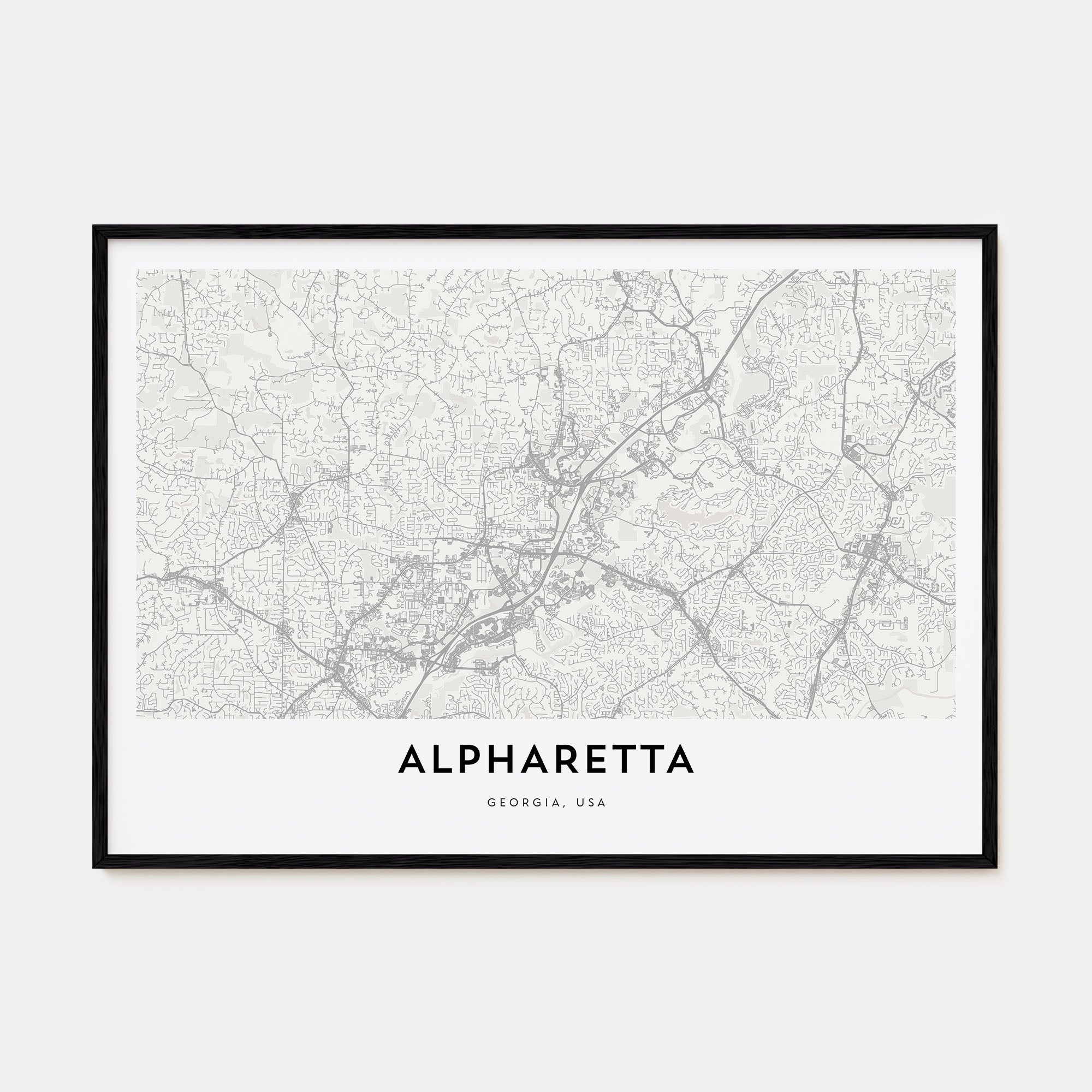Alpharetta Map Landscape Poster