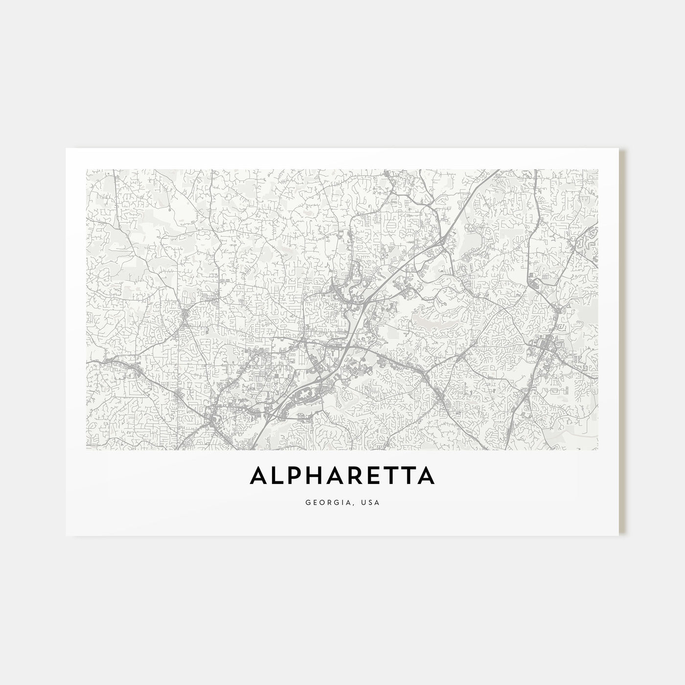 Alpharetta Map Landscape Poster