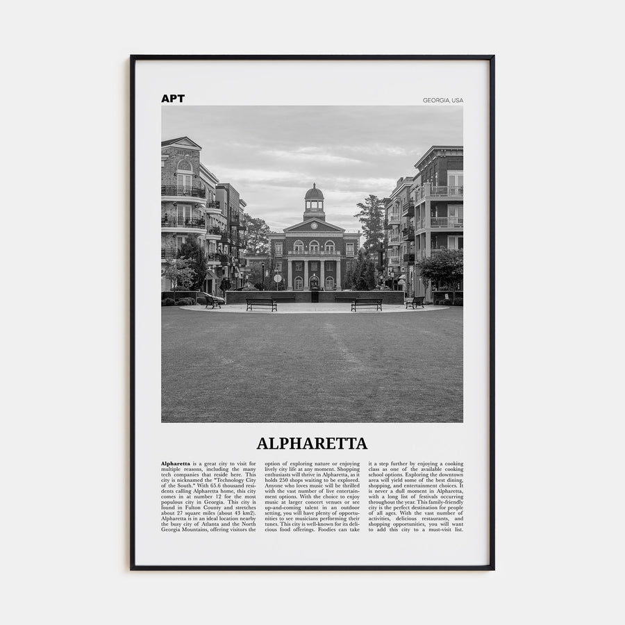 Alpharetta Travel B&W Poster