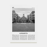 Alpharetta Travel B&W Poster