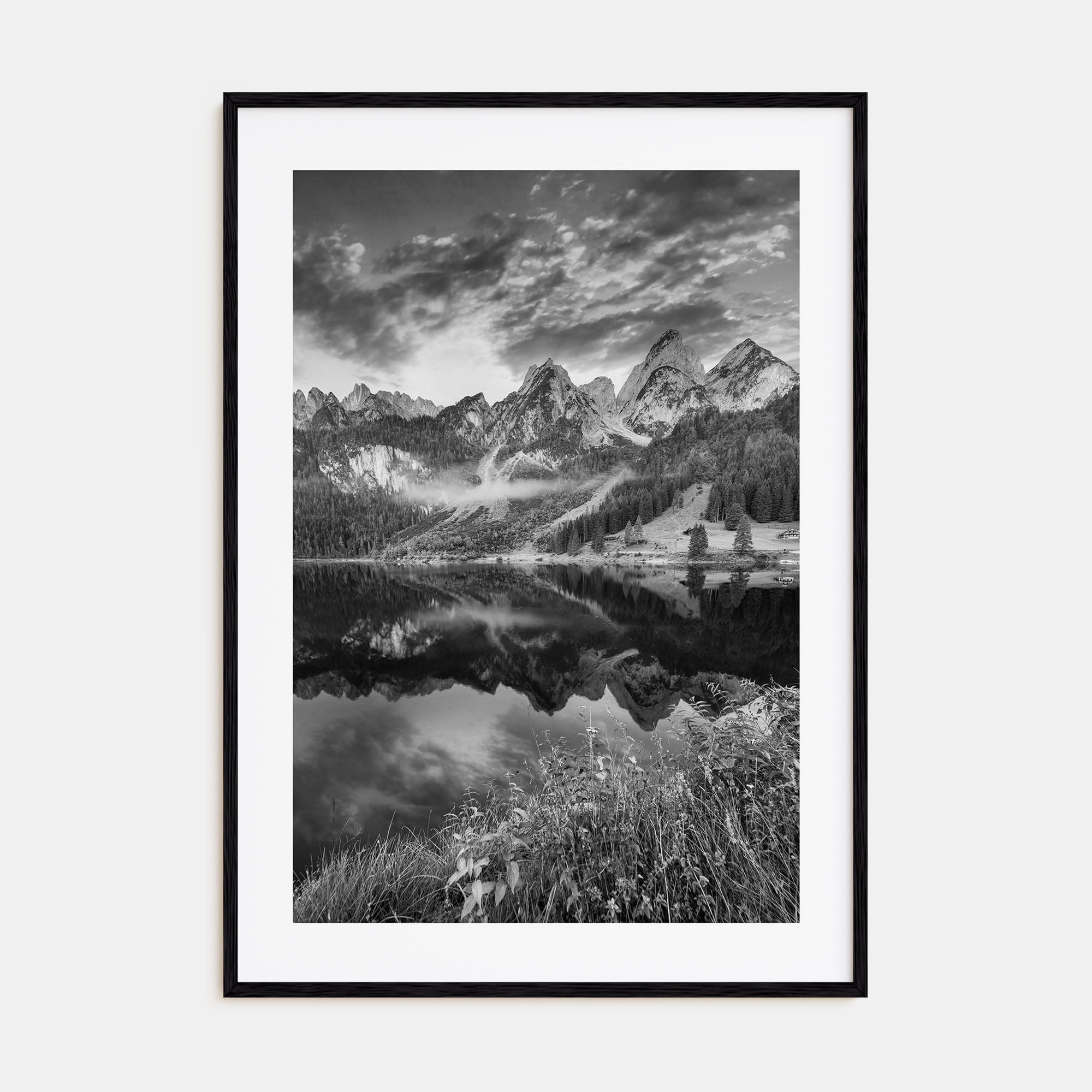 Alpine Landscape Photo B&W Poster
