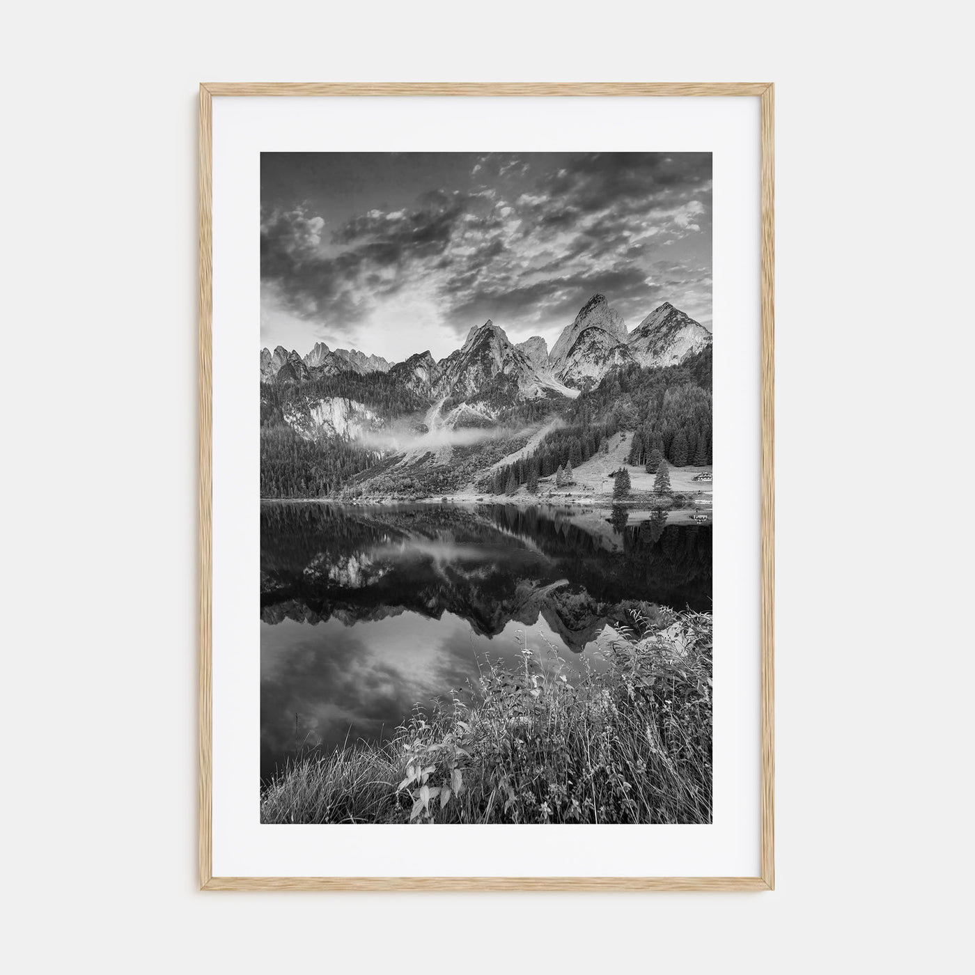Alpine Landscape Photo B&W Poster