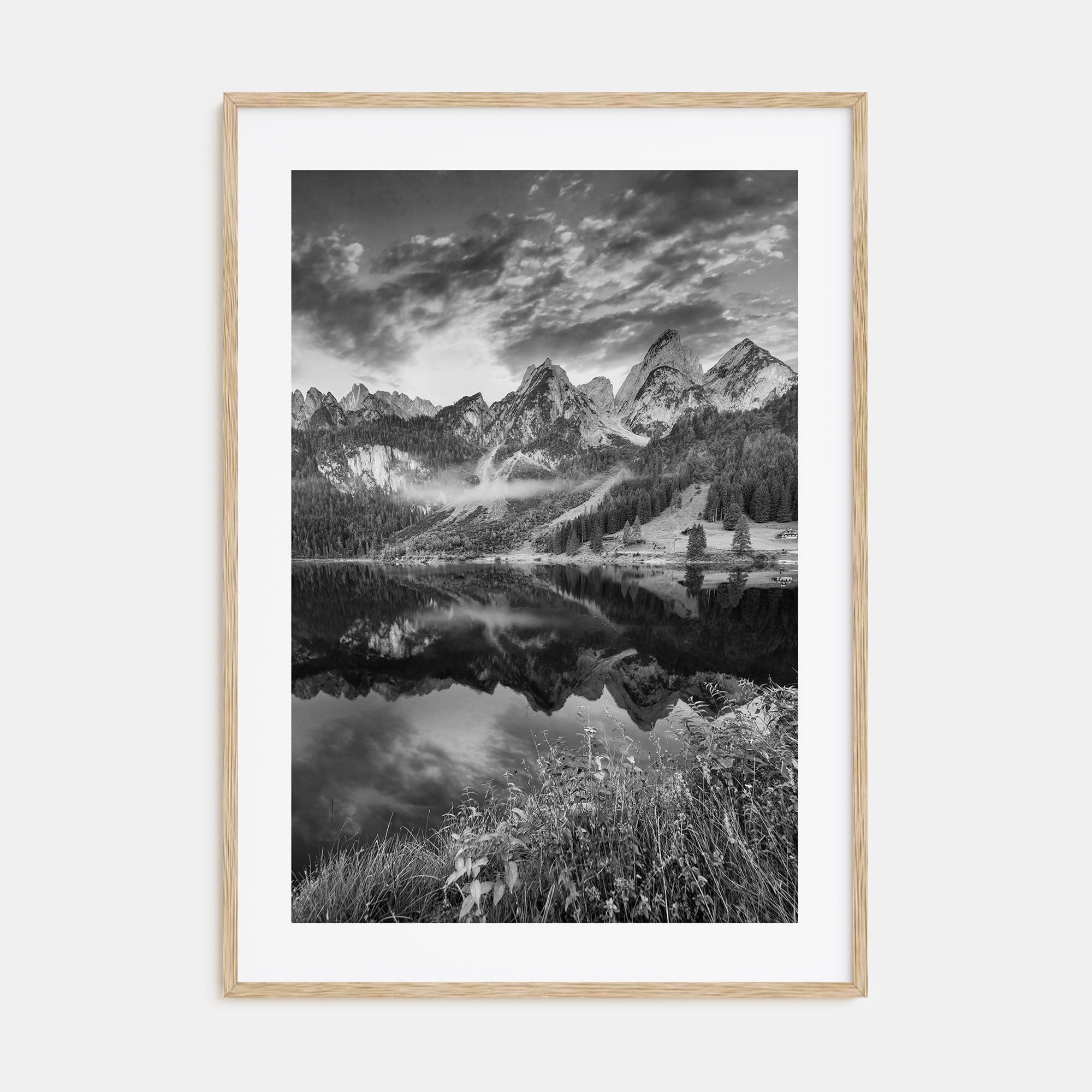 Alpine Landscape Photo B&W Poster