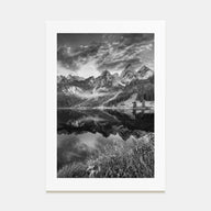 Alpine Landscape Photo B&W Poster