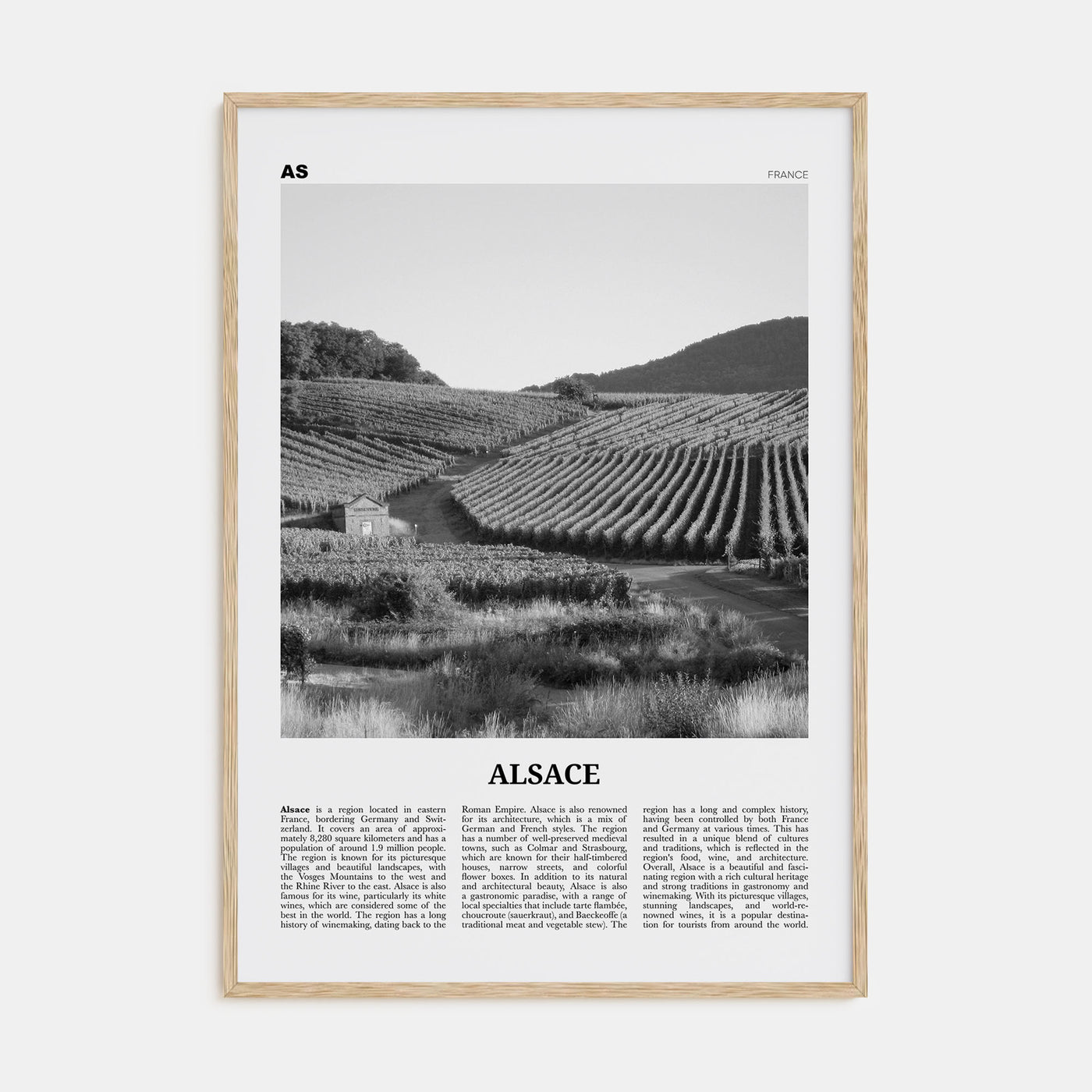 Alsace Travel B&W Poster