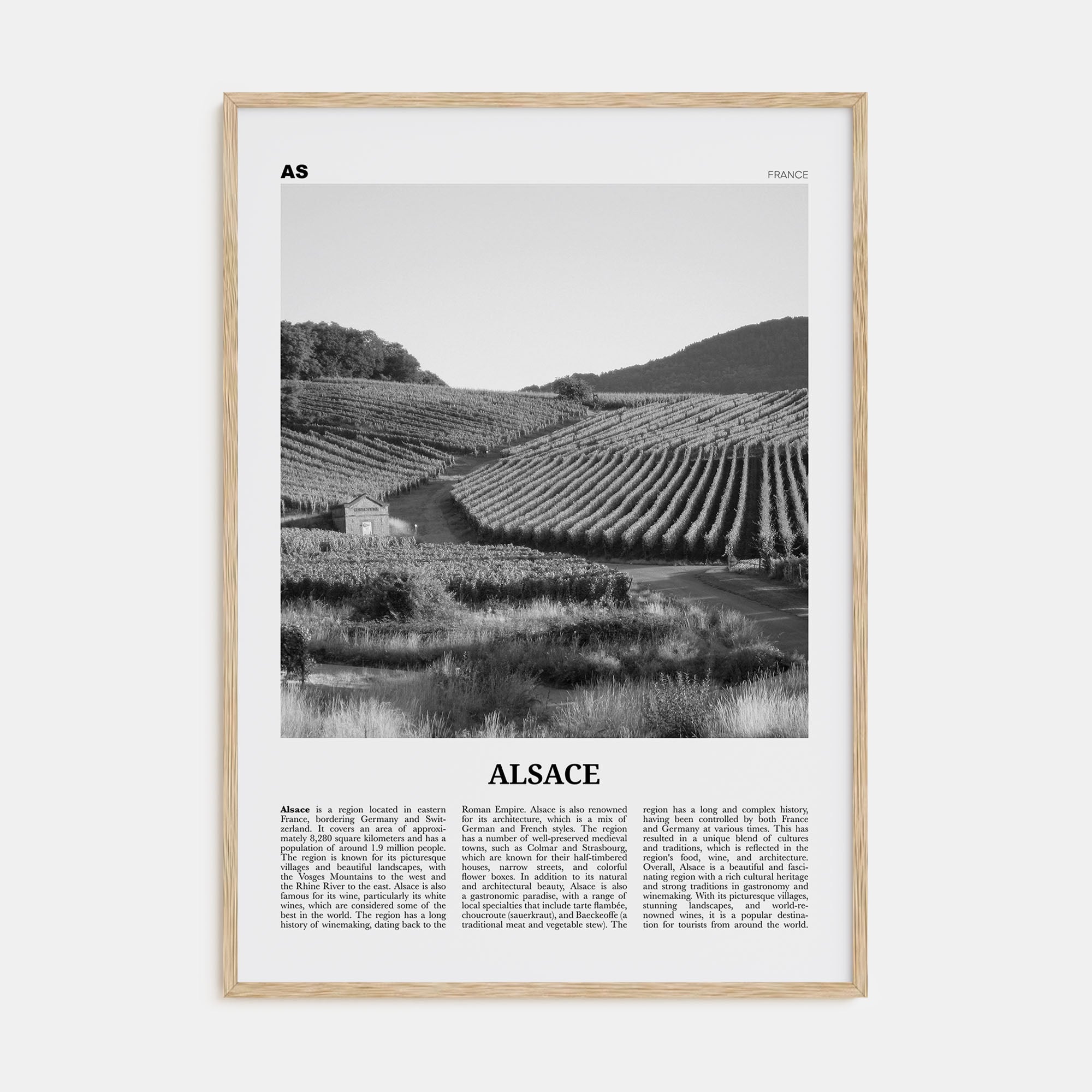 Alsace Travel B&W Poster