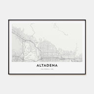 Altadena Map Landscape Poster