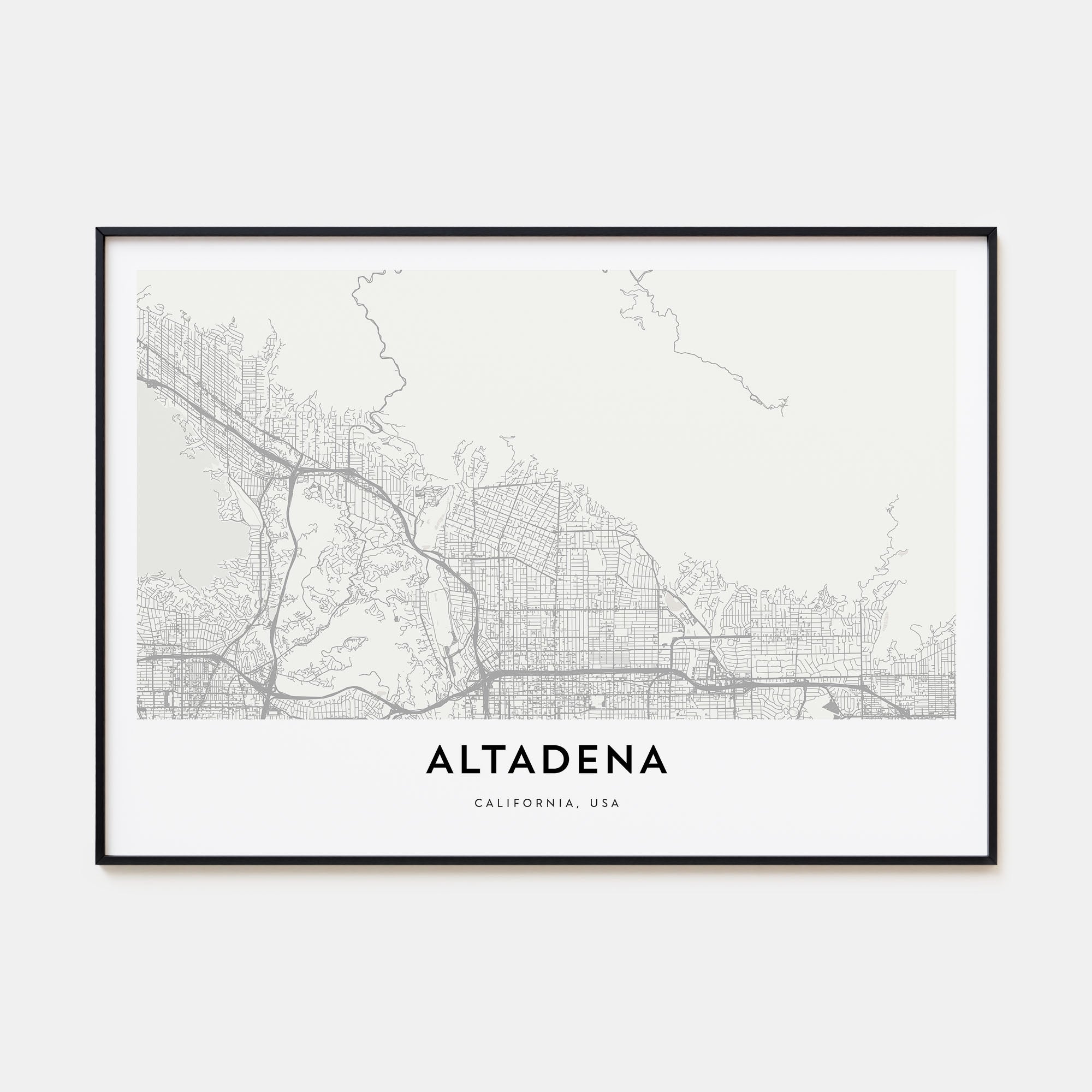 Altadena Map Landscape Poster