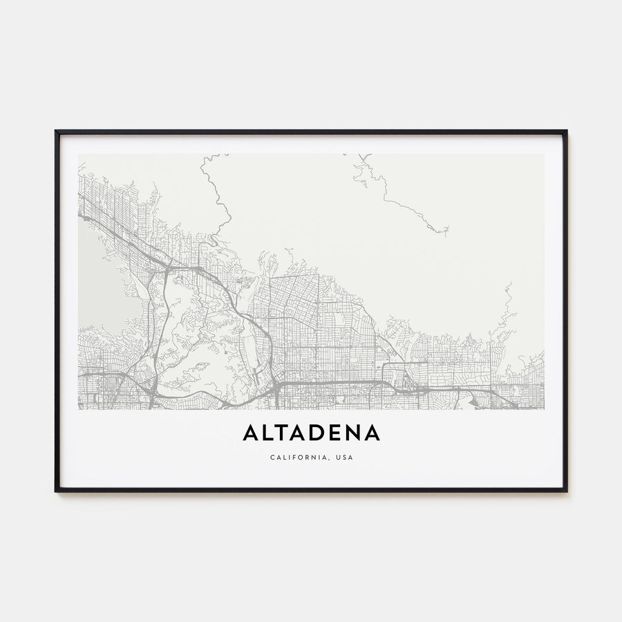 Altadena Map Landscape Poster