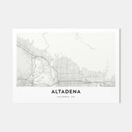 Altadena Map Landscape Poster