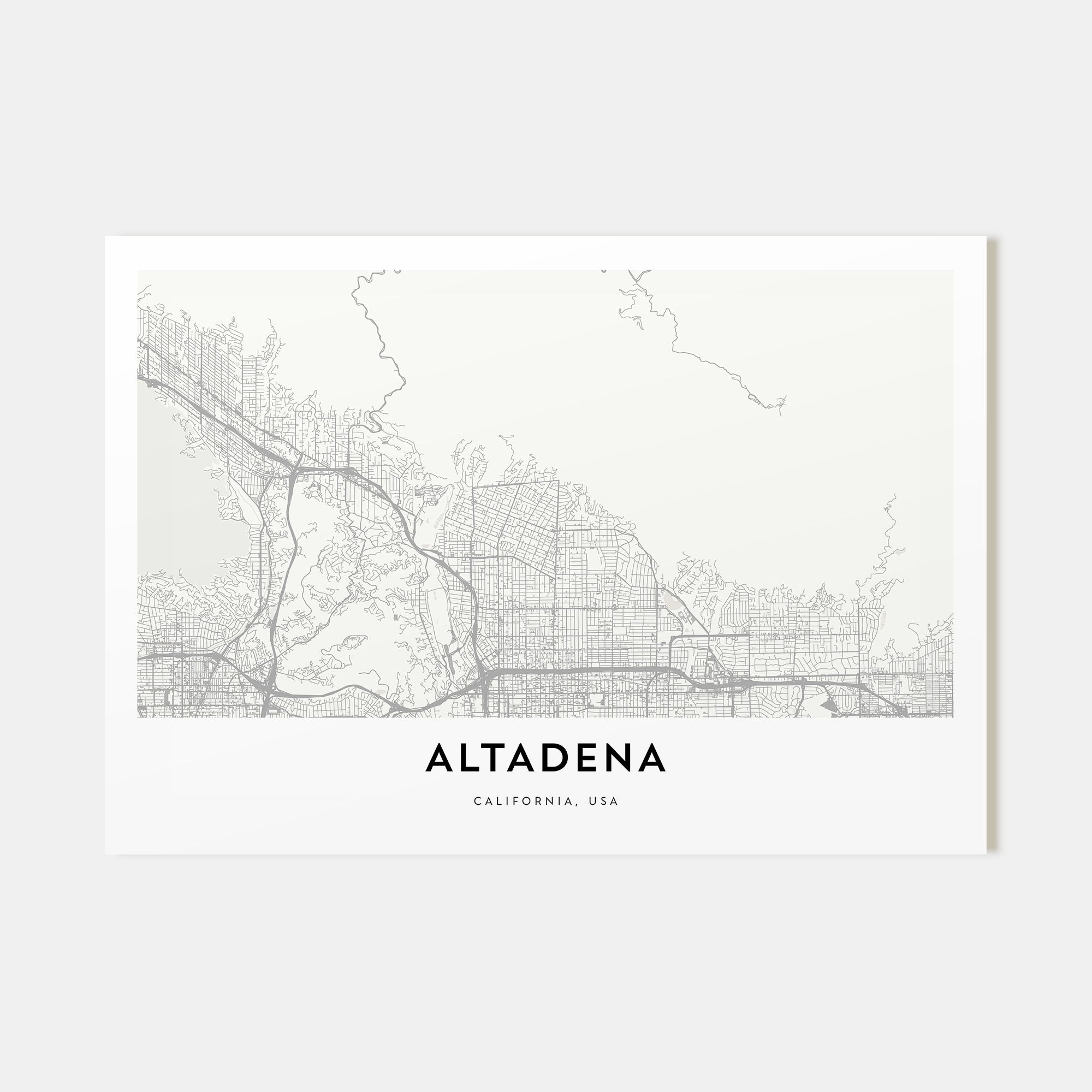 Altadena Map Landscape Poster