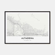 Altadena Map Landscape Poster