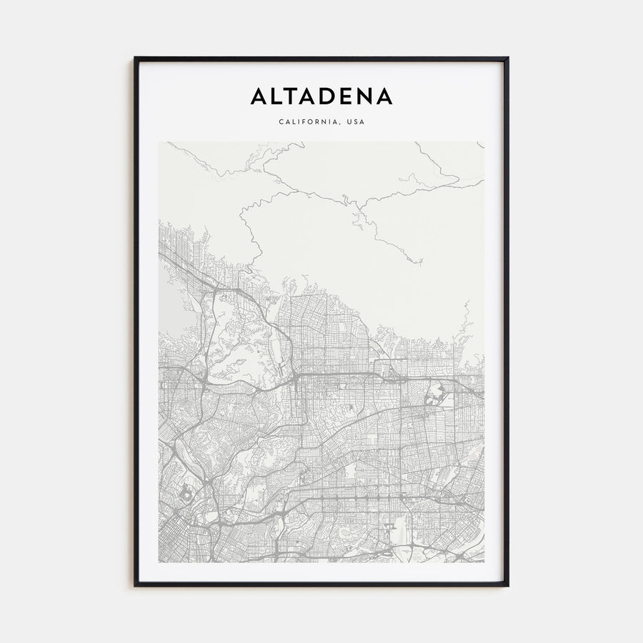 Altadena Map Portrait Poster