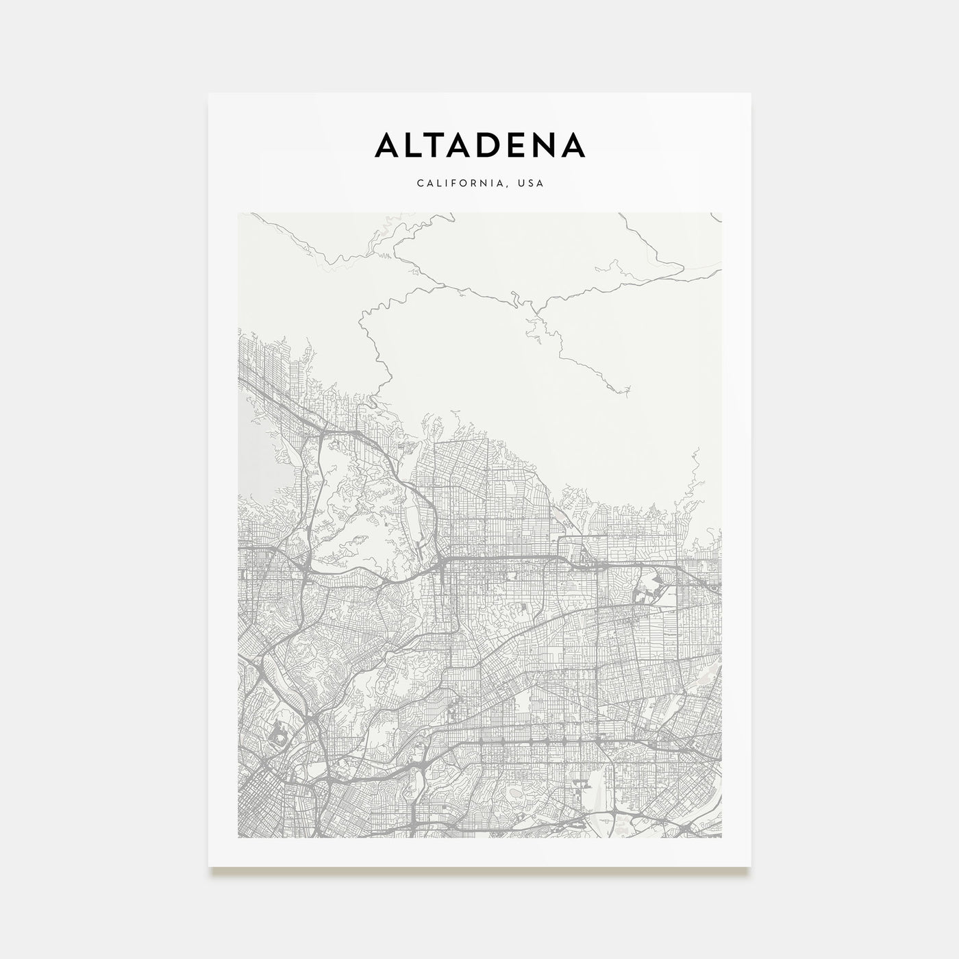 Altadena Map Portrait Poster