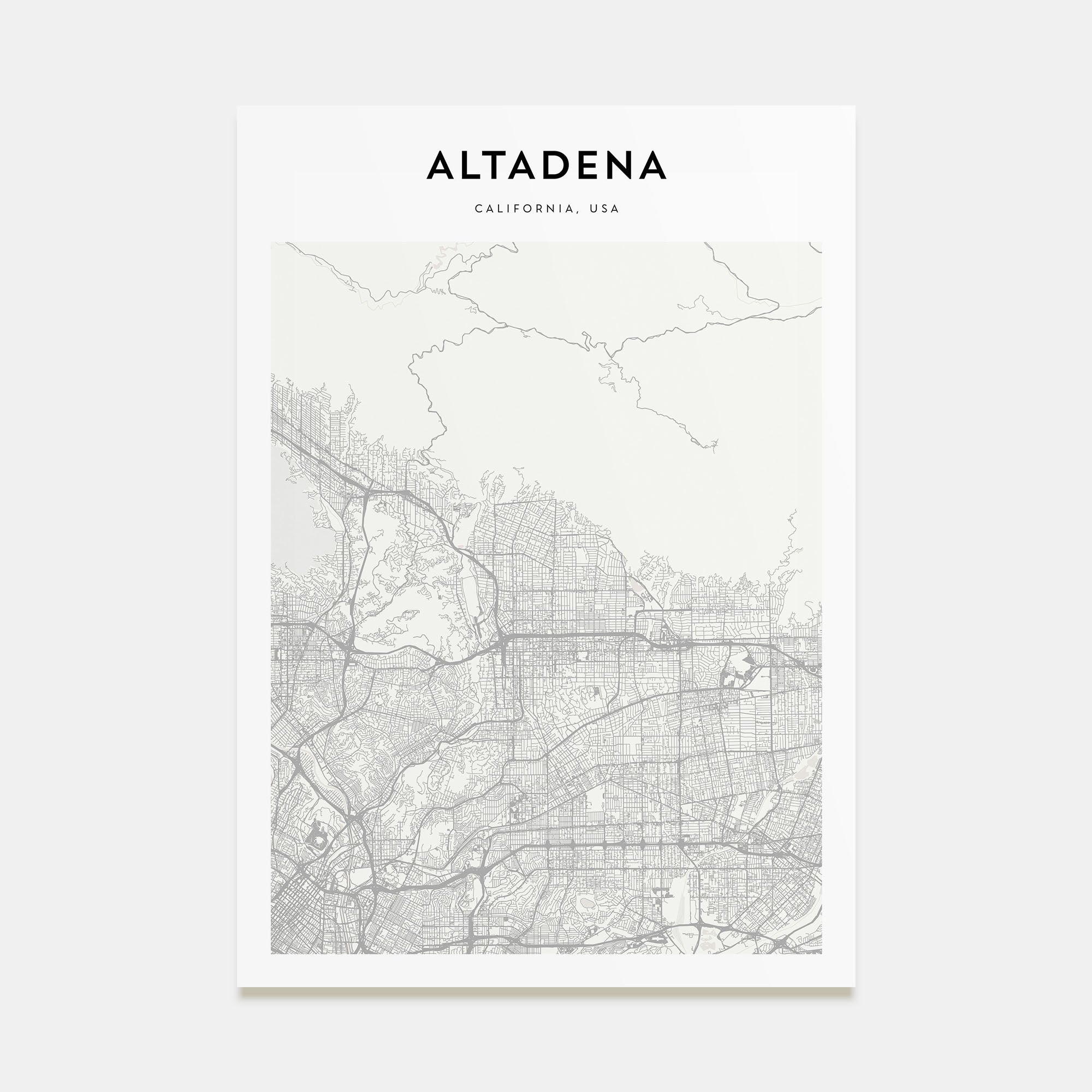 Altadena Map Portrait Poster
