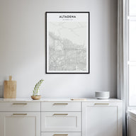 Altadena Map Portrait Poster