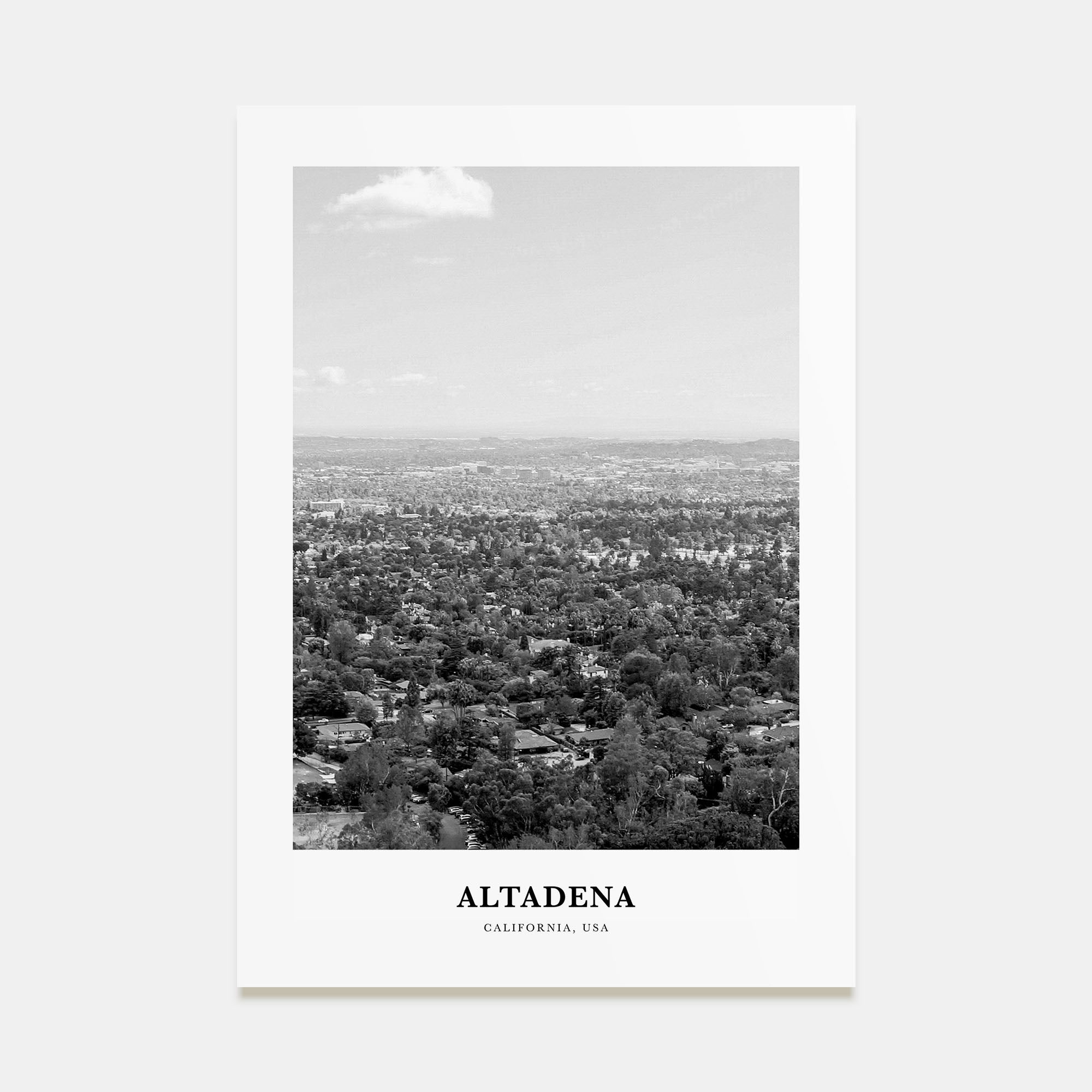 Altadena Portrait B&W Poster