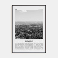 Altadena Travel B&W Poster