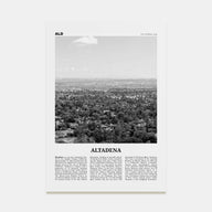 Altadena Travel B&W Poster