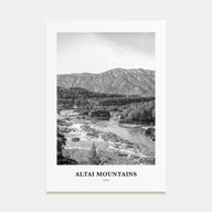 Altai Mountains Portrait B&W Poster