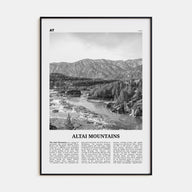 Altai Mountains Travel B&W Poster