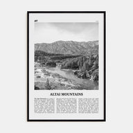 Altai Mountains Travel B&W Poster