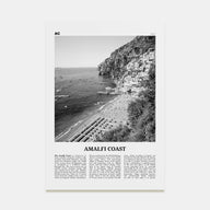 Amalfi Coast Travel B&W Poster