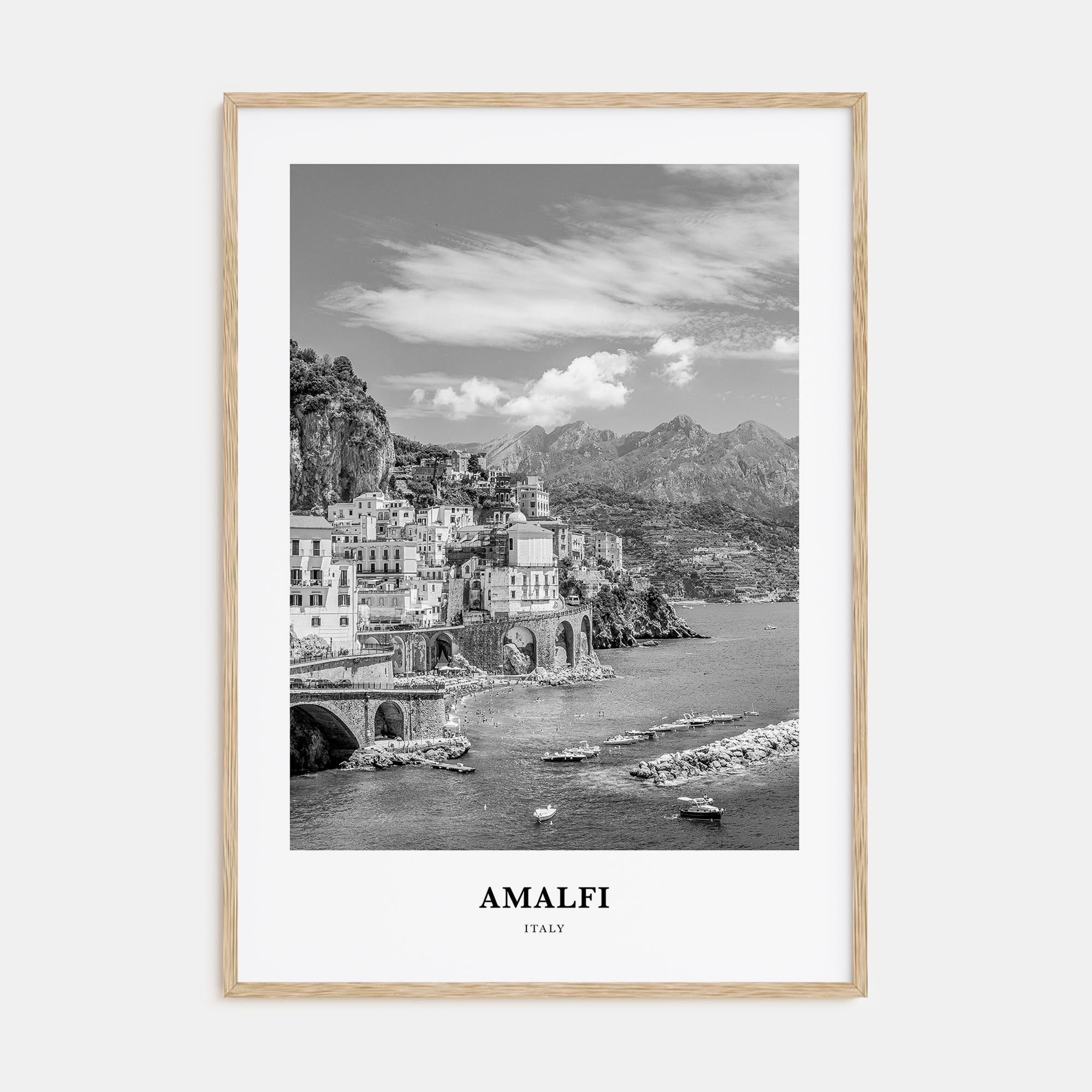 Amalfi Portrait B&W No 1 Poster