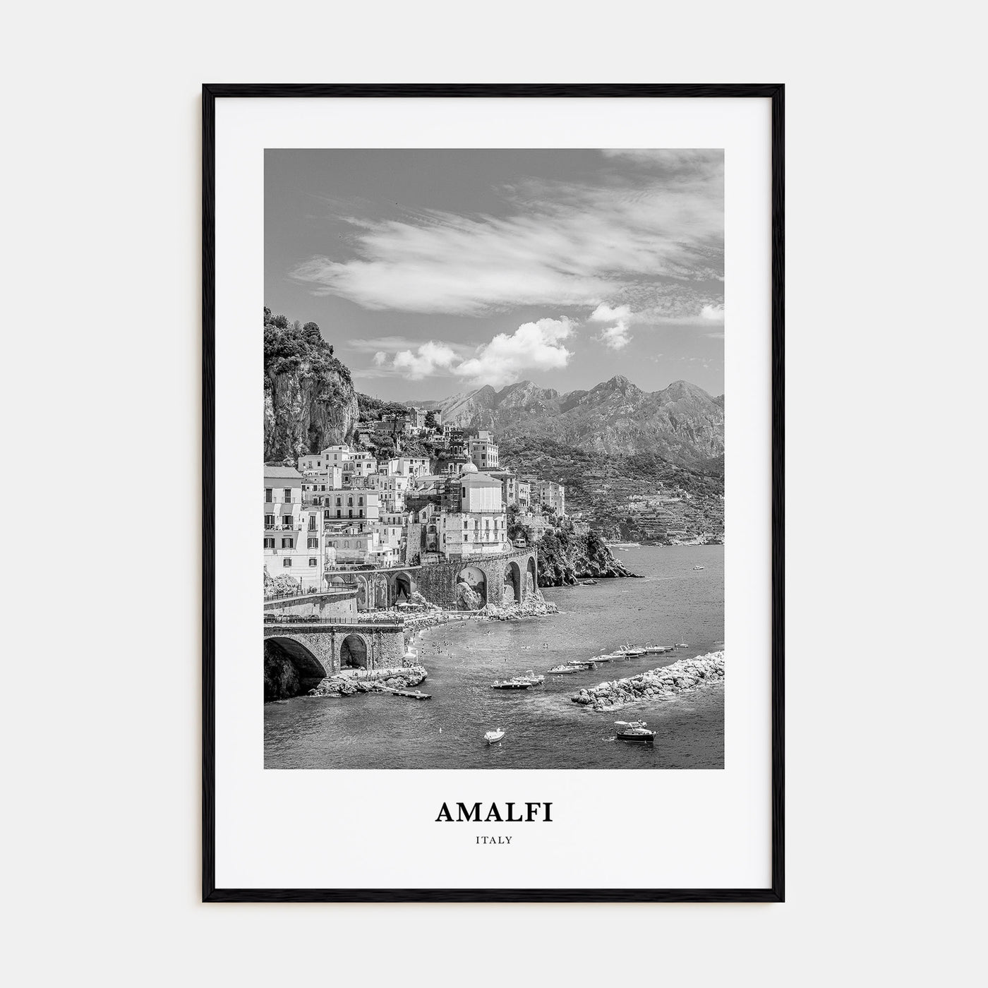 Amalfi Portrait B&W No 1 Poster