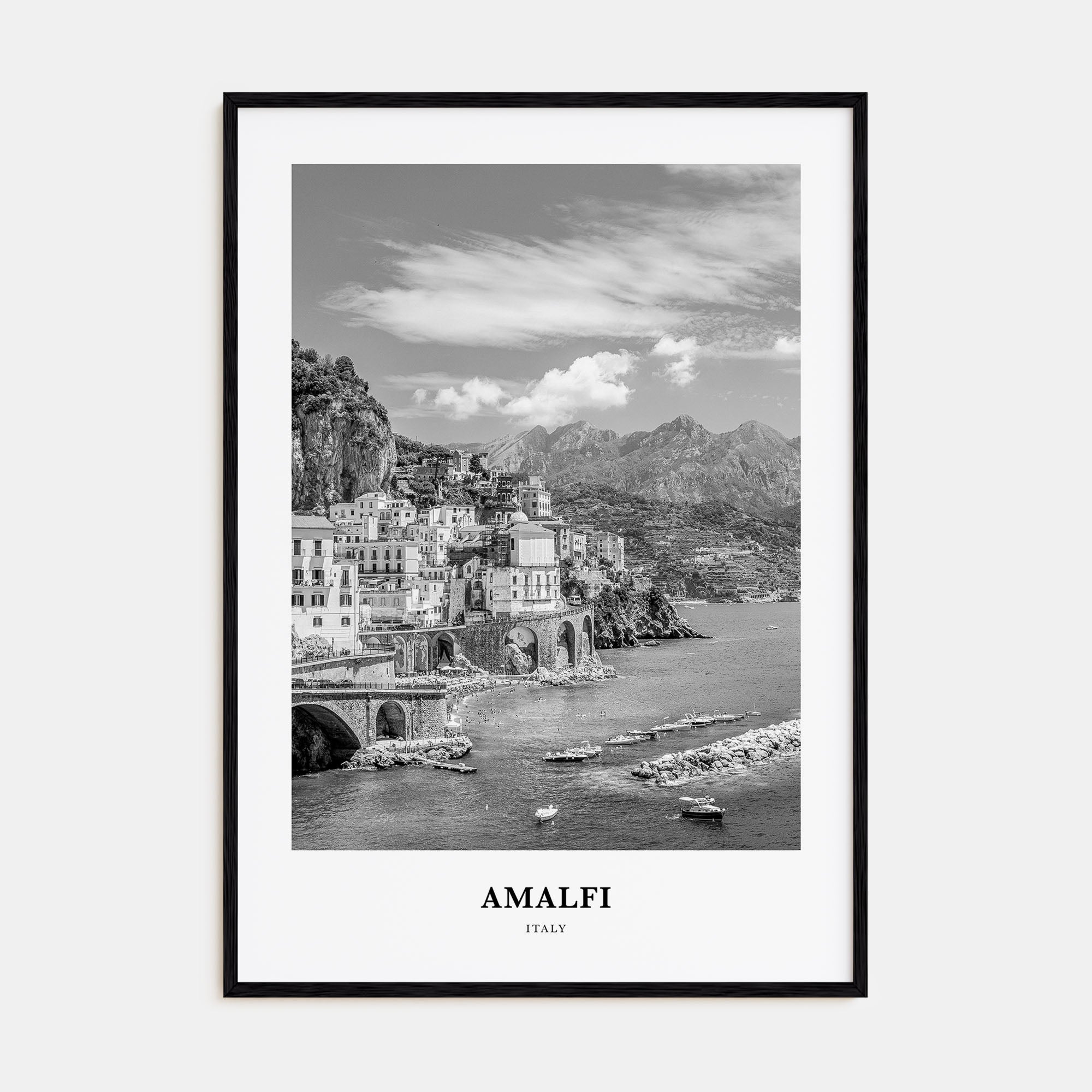 Amalfi Portrait B&W No 1 Poster