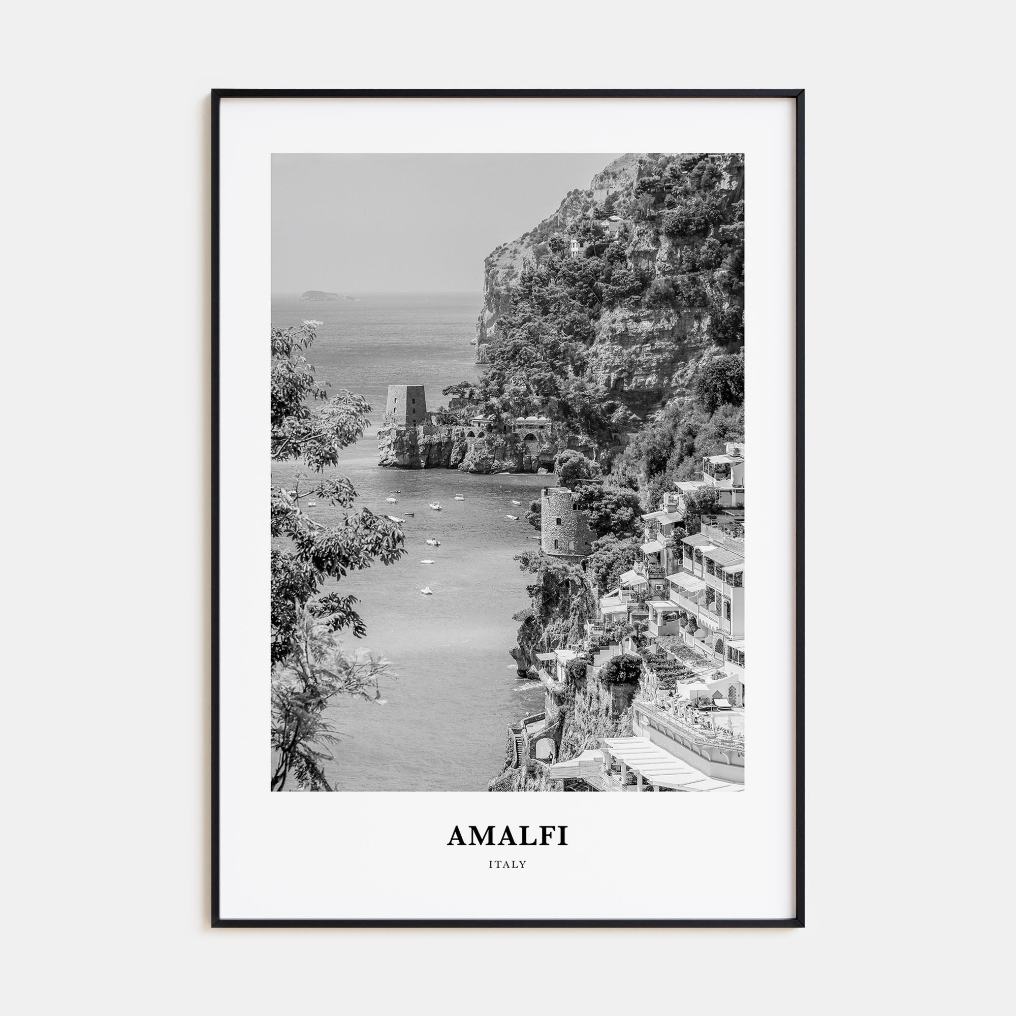 Amalfi Portrait B&W No 2 Poster