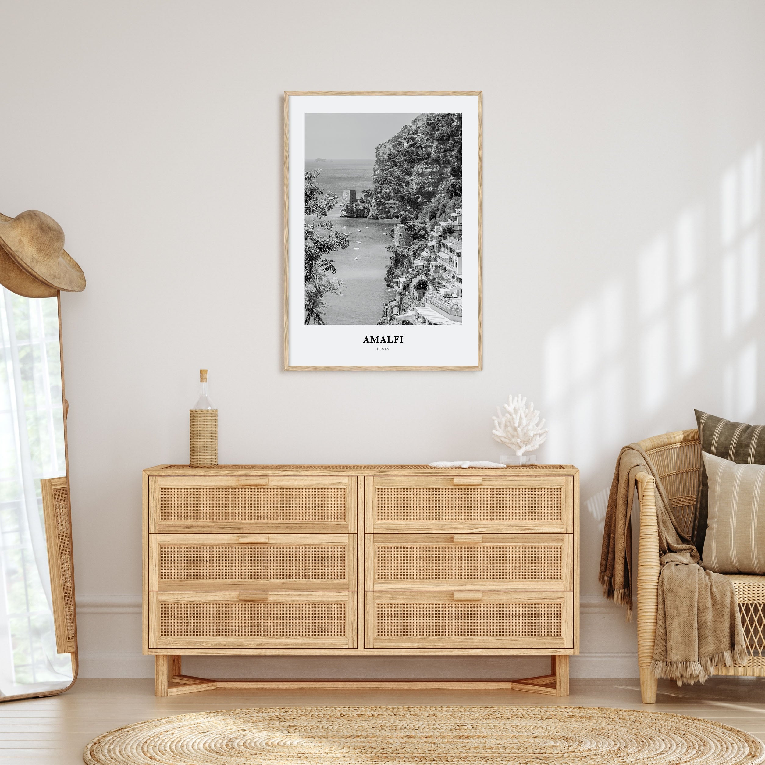 Amalfi Portrait B&W No 2 Poster