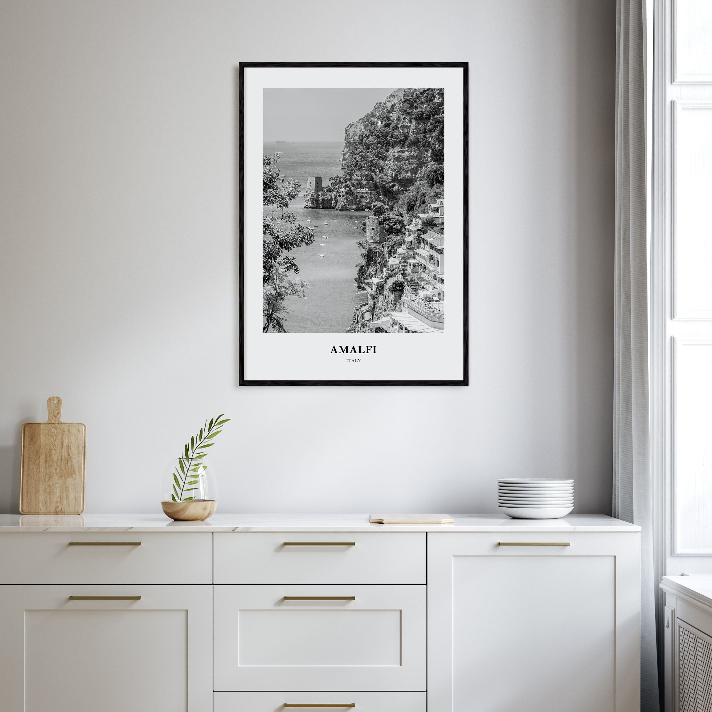 Amalfi Portrait B&W No 2 Poster