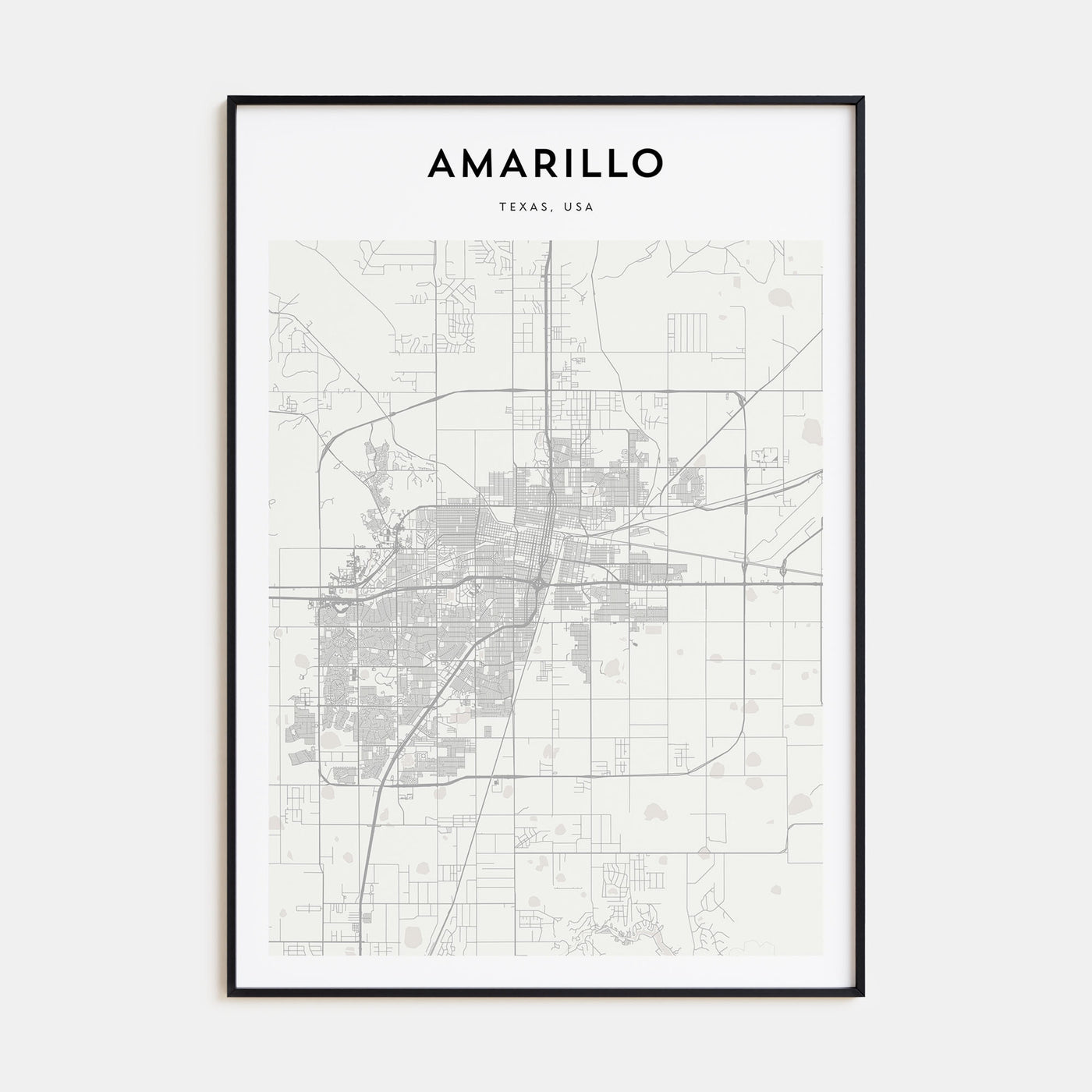 Amarillo Map Portrait Poster