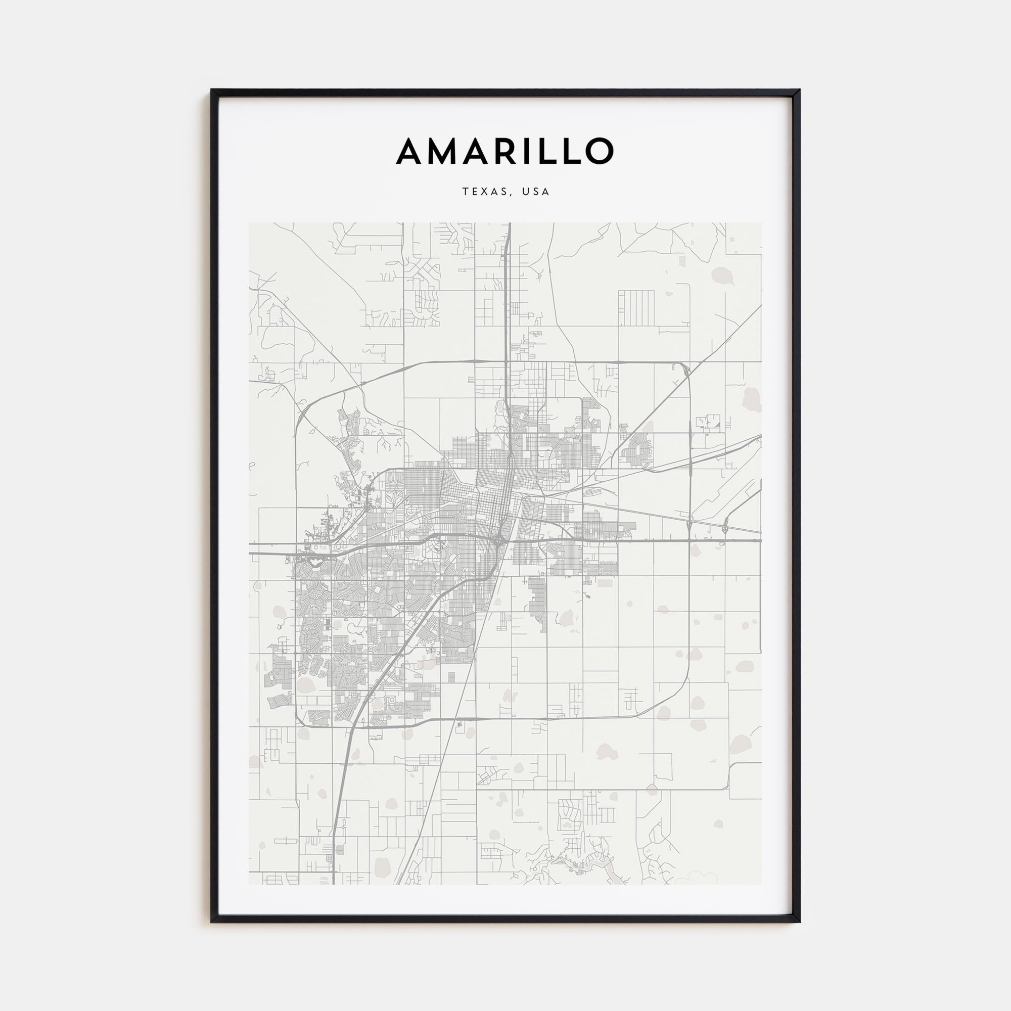 Amarillo Map Portrait Poster