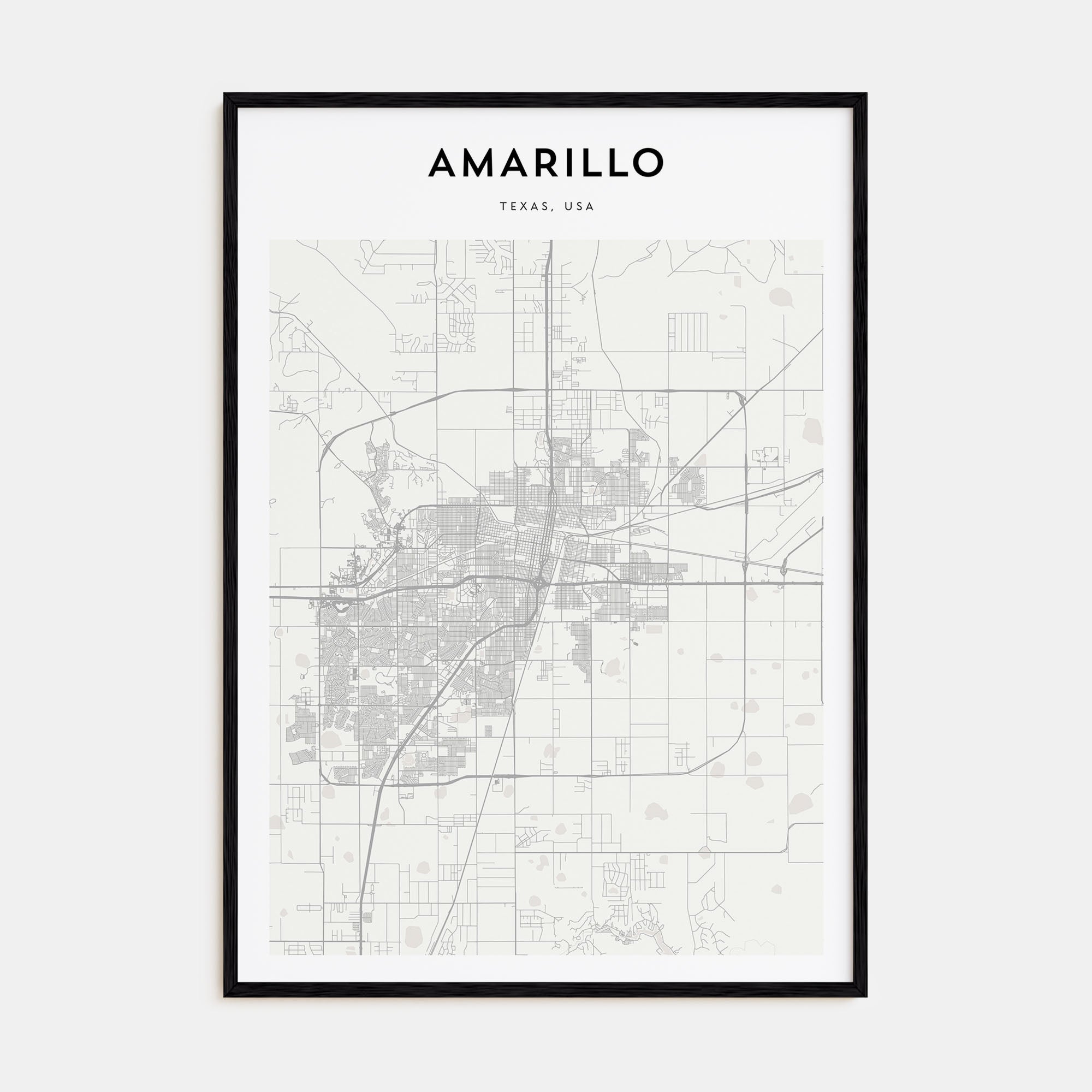 Amarillo Map Portrait Poster