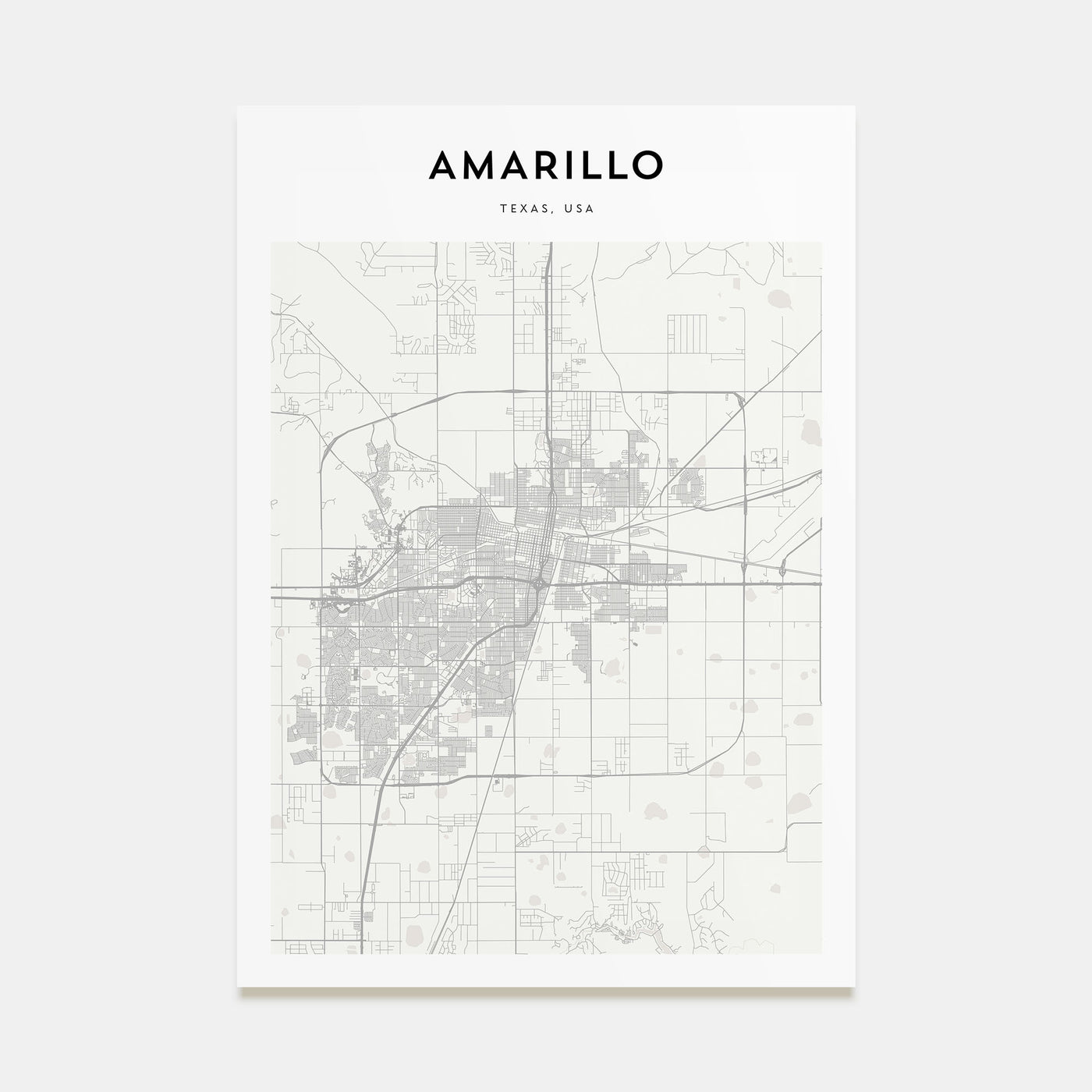 Amarillo Map Portrait Poster