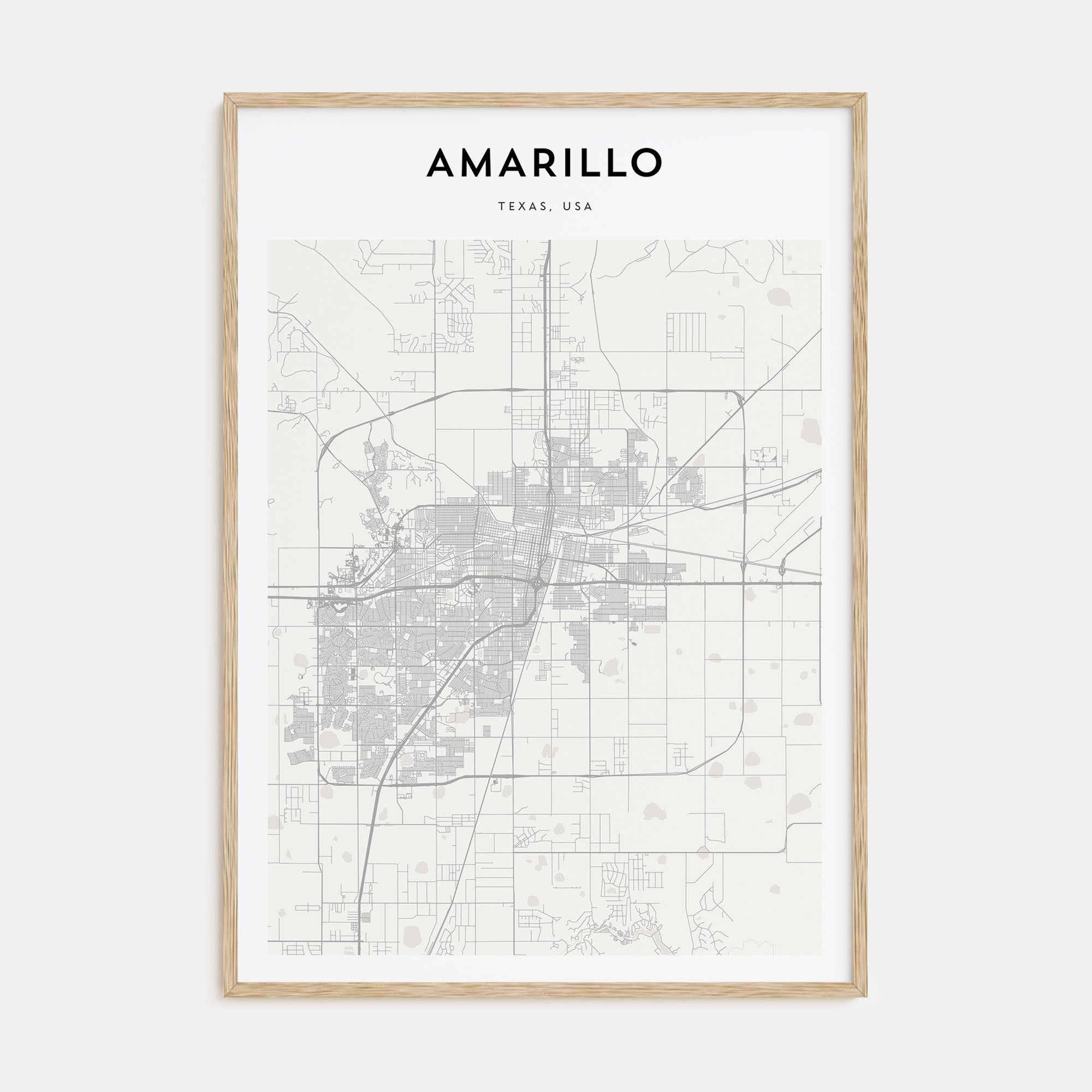 Amarillo Map Portrait Poster