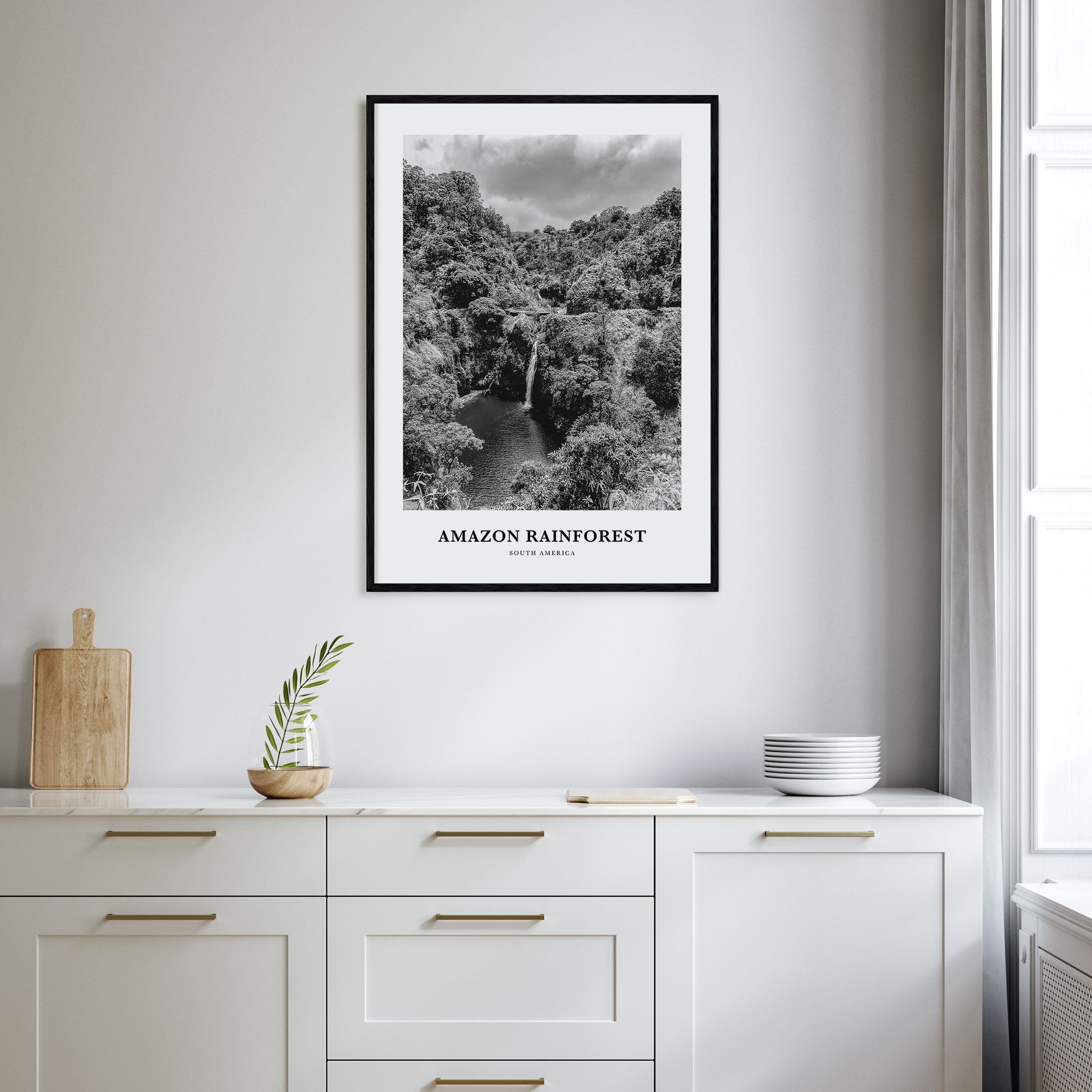 Amazon Rainforest Portrait B&W Poster