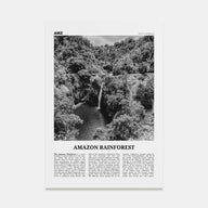 Amazon Rainforest Travel B&W Poster