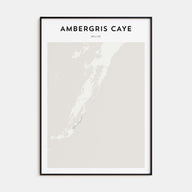Ambergris Caye Map Portrait Poster