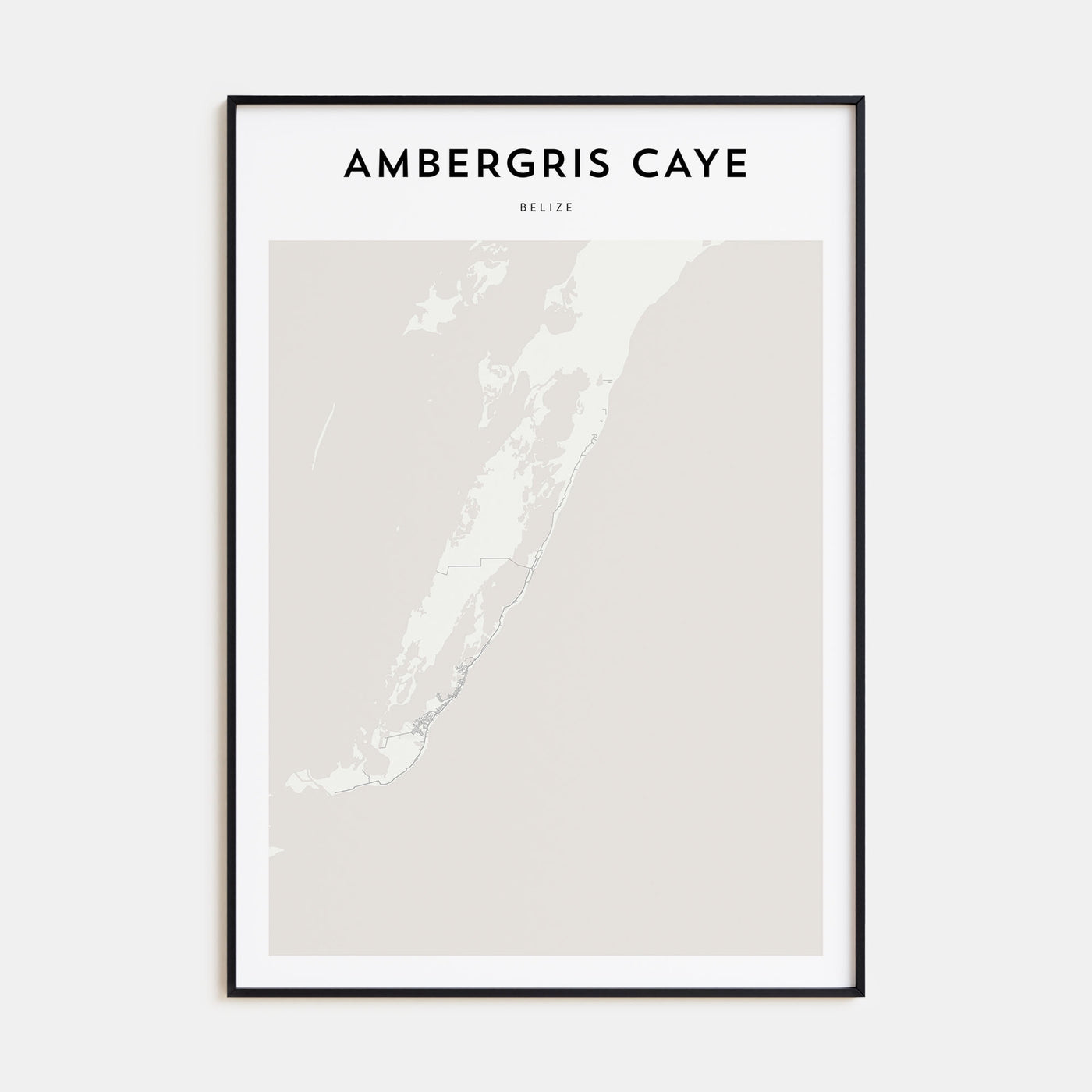 Ambergris Caye Map Portrait Poster