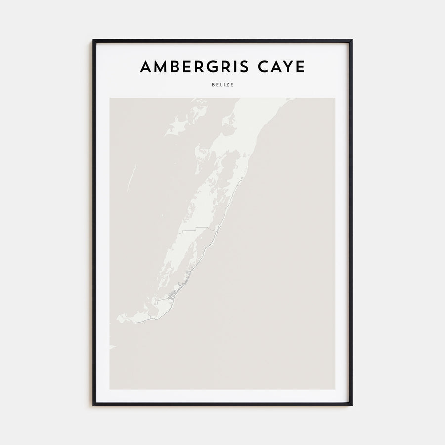 Ambergris Caye Map Portrait Poster
